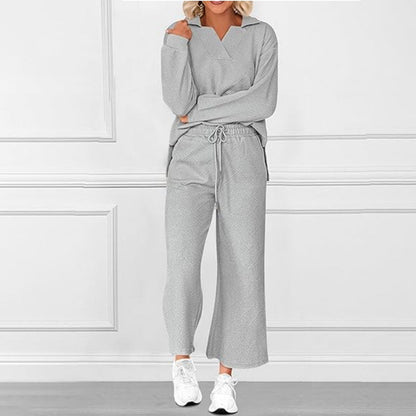 🔥Promoción de Año Nuevo 49% 💕Conjunto de dos piezas para mujer con escote en V y bolsillos.