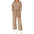 🔥Neujahrsaktion 49% 💕2-teiliges Lounge-Set mit V-Ausschnitt und Taschen für Damen