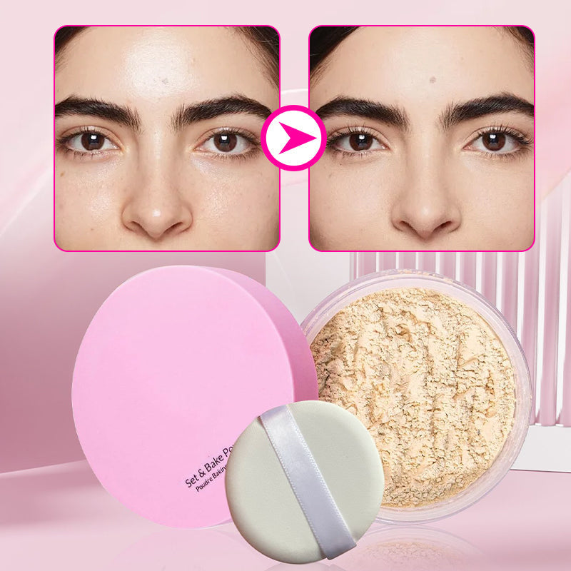 Kosmetischer Fixierpuder mit extraflaumiger Puderquaste