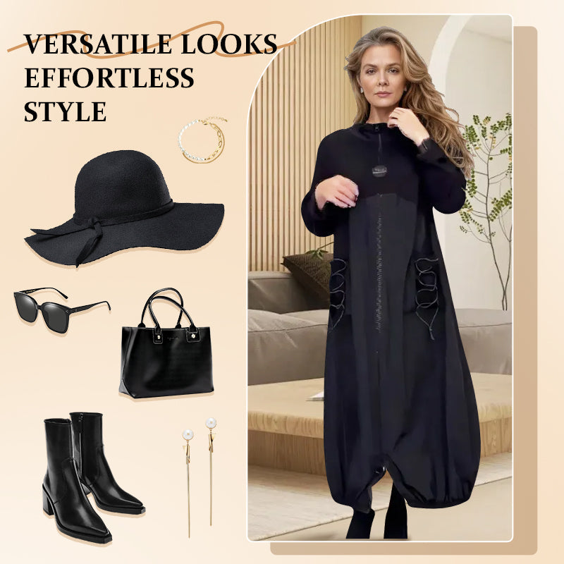 🌟¡49% de descuento!: Vestido de manga larga con cuello moca y cordón.