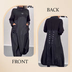 🌟49 % Rabatt!：Langärmeliges Kleid mit Mokkakragen und Kordelzug