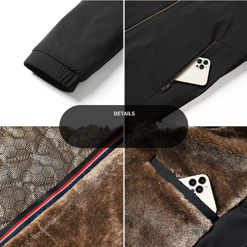 💜 LETZTER TAG DER AKTION – 50 % RABATT 💜Herren Winterjacke mit Stehkragen und Reißverschluss