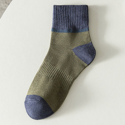 Hombres cómodos y transpirables calcetines con diseño de bloques de color