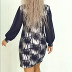 ❤️Räumungsverkauf❤️Elegantes Kleid mit Rundhalsausschnitt und langen Ärmeln