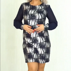 ❤️Räumungsverkauf❤️Elegantes Kleid mit Rundhalsausschnitt und langen Ärmeln