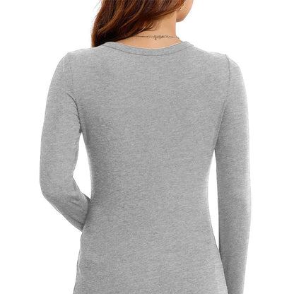 🔥Venta caliente 2025🔥  🎀Blusas ajustadas de manga larga con cuello redondo y color liso para mujer