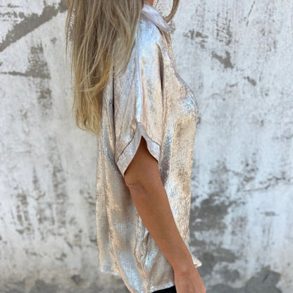 🔥VENTA CALIENTE 2025🔥 Camisas de manga larga con solapas de bronce para mujer