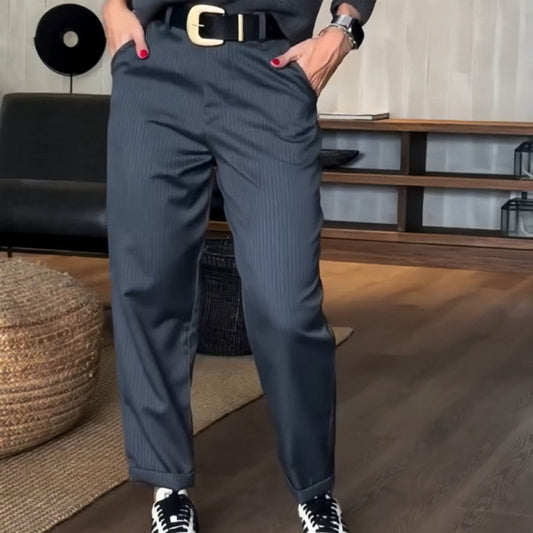 🔥Nuevo bestseller🔥Pantalones blazer rectos casuales de cintura alta para mujer