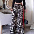 Weite Hose in Patchwork mit Leopardenmuster für Damen