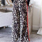Weite Hose in Patchwork mit Leopardenmuster für Damen