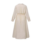 Einfarbiges Hemdkleid mit Revers aus Baumwolle für Damen