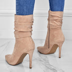 ⏰Maximal 50 % Rabatt🏆Kurze Damenstiefel mit hohem Absatz und spitzer Zehe