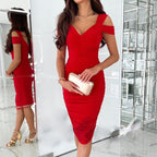 Sexy Slim-Fit schulterfreies Bodycon-Kleid für Damen