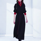 Stilvolles Damen-Kleid in Layering-Optik mit Gürtel