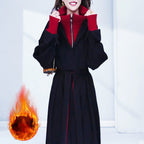 Stilvolles Damen-Kleid in Layering-Optik mit Gürtel