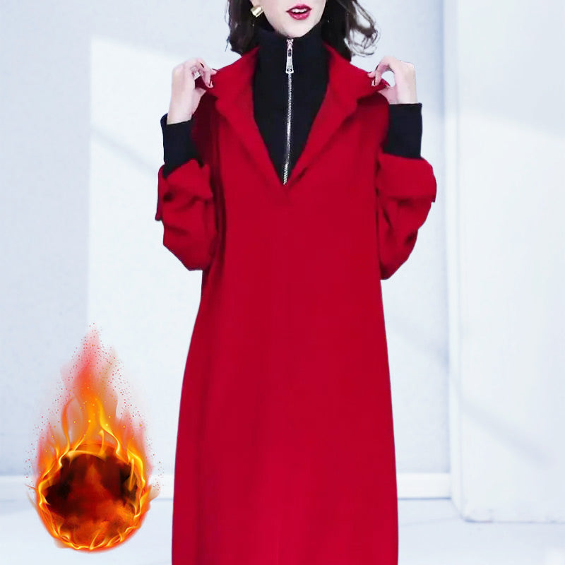 Stilvolles Damen-Kleid in Layering-Optik mit Gürtel