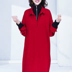 Stilvolles Damen-Kleid in Layering-Optik mit Gürtel