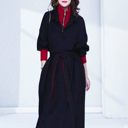 Vestido para mujeres elegante en capas con cinturón