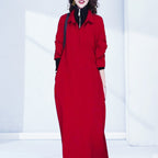 Stilvolles Damen-Kleid in Layering-Optik mit Gürtel