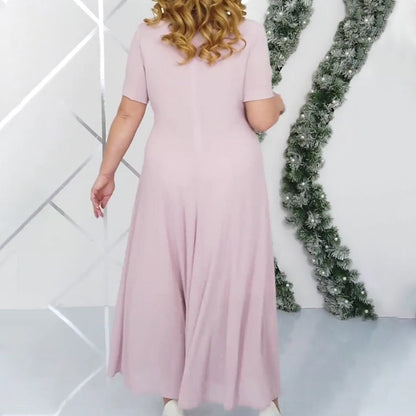 Vestido colocado en tamaños grandes con flip bordado