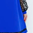 Patchwork-Rundhalskleid für Damen