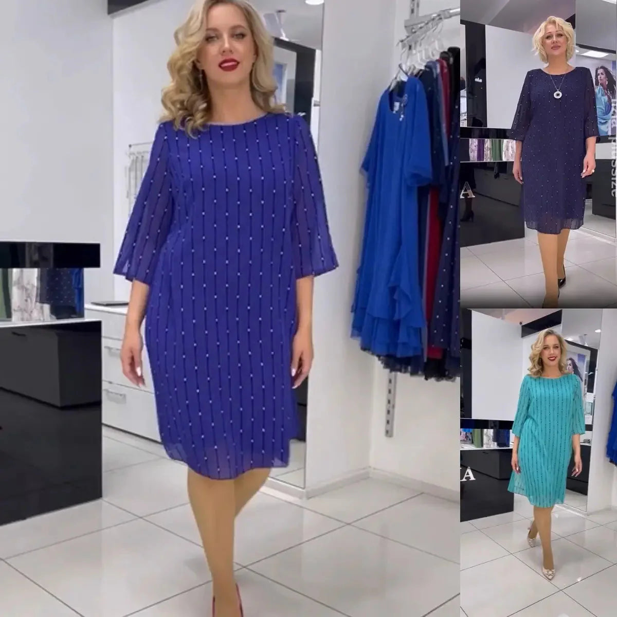 Vestido de gasa impresa que fluye para mujeres