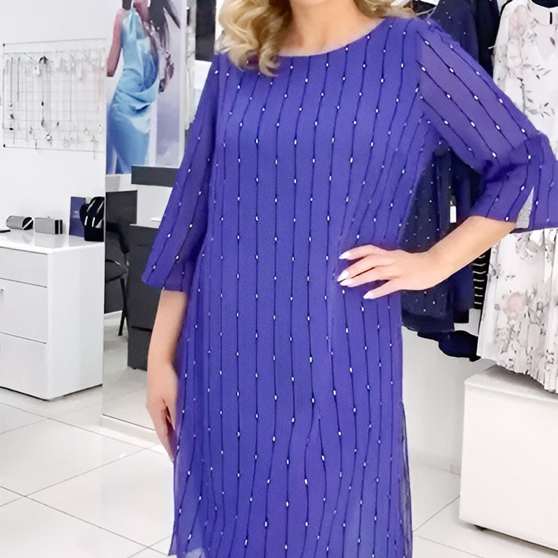 Vestido de gasa impresa que fluye para mujeres