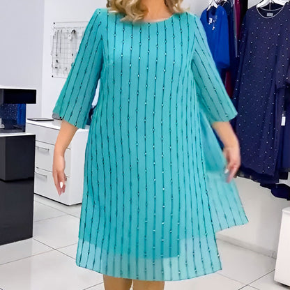 Vestido de gasa impresa que fluye para mujeres
