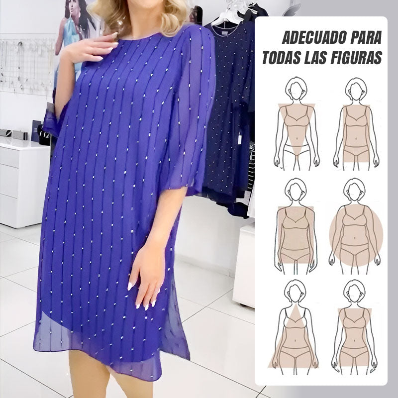 Vestido de gasa impresa que fluye para mujeres