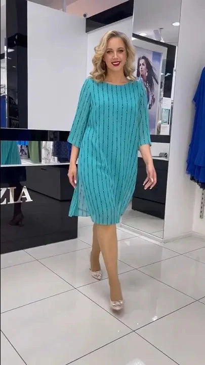 Vestido de gasa impresa que fluye para mujeres