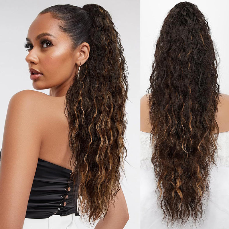 😍Lockige Wellenkrause Haarverlängerung mit Pferdeschwanz💖Zwei Stück kostenloser Versand