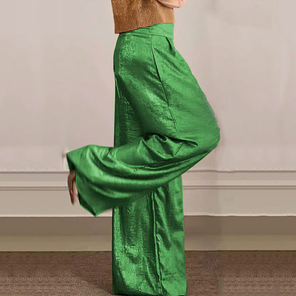 🔥Cárdigan brillante y pantalón ancho para mujer en conjunto de 2.