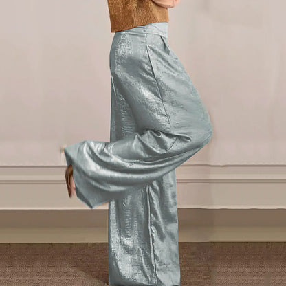 🔥Cárdigan brillante y pantalón ancho para mujer en conjunto de 2.