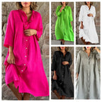 Lockeres Hemdkleid aus Baumwolle und Leinen
