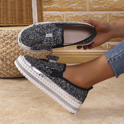 🔥Strasssteinchen Slip-On Bow Sneakers für Frauen