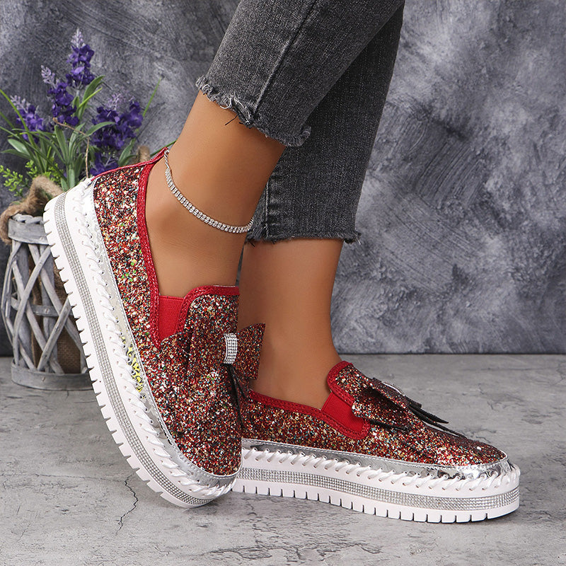 🔥Strasssteinchen Slip-On Bow Sneakers für Frauen