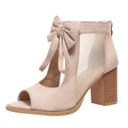 Offene Damen-Schleifen-Sandalen mit klobigem Absatz(👠50 % Rabatt!)