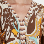 Elegantes 3/4-Ärmel-Kleid mit V-Ausschnitt für Damen