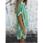 💕 Locker sitzendes, bedrucktes Kurzarmkleid mit Taschen