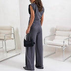 Elegantes, einfarbiges zweiteiliges Set für Damen