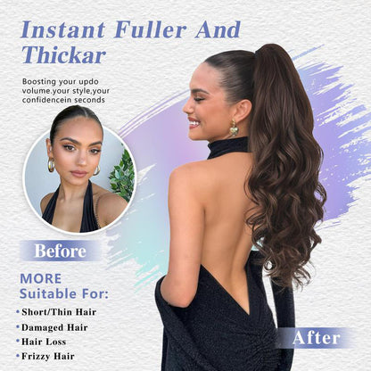 💜 LETZTER TAG DER AKTION – 50 % RABATT 💜 Clip-on-Haarverlängerung für welligen Pferdeschwanz