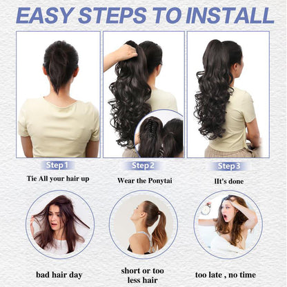 💜 LETZTER TAG DER AKTION – 50 % RABATT 💜 Clip-on-Haarverlängerung für welligen Pferdeschwanz