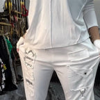 Zweiteiliges Set aus Oberteil und Hose mit Buchstaben-Print für Damen