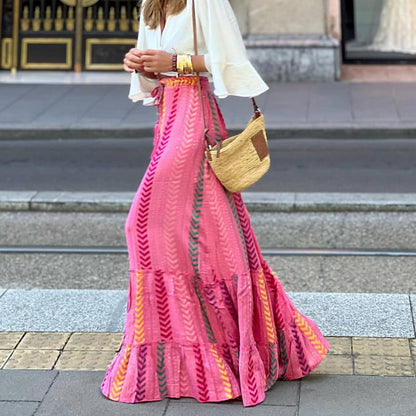Falda de media longitud con estampado de vacaciones de verano