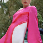 Damen Casual Color-Block One Shoulder Kleid
