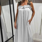 💕Lässiges ärmelloses Damen-Maxikleid mit Taschen