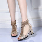 Lässige Mesh-Sandalen mit offener Zehenpartie für Damen