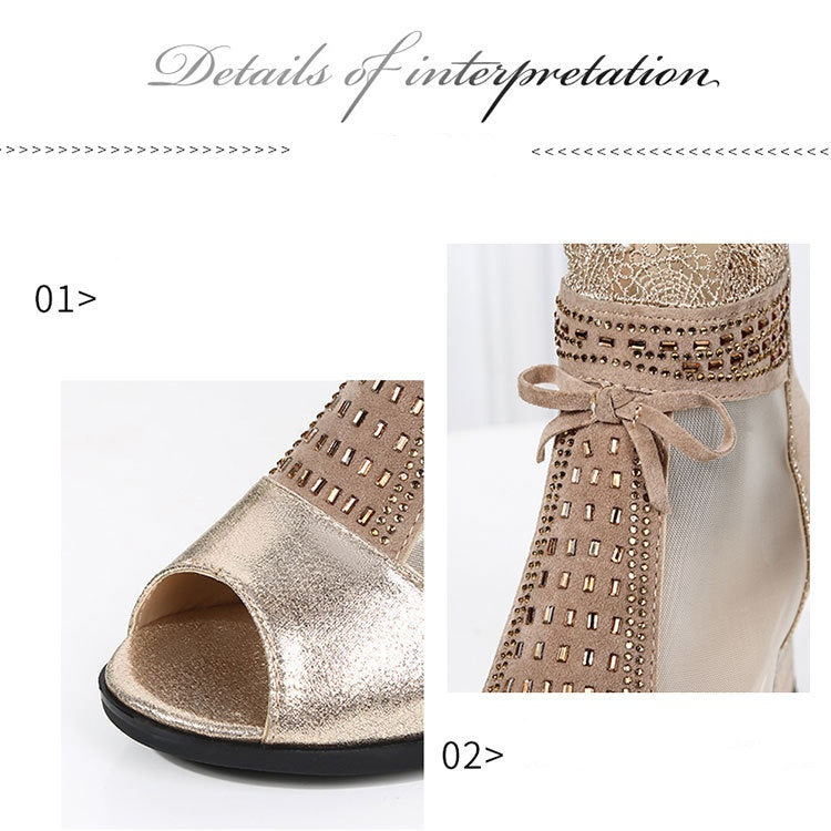 Sandalias de malla casual con un juego de dedo abierto para mujeres