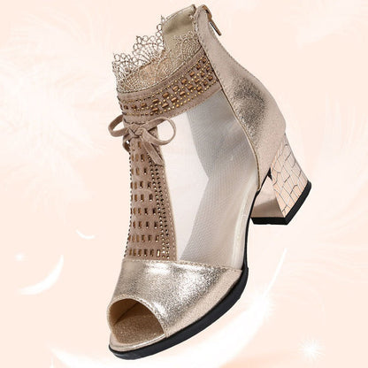 Sandalias de malla casual con un juego de dedo abierto para mujeres