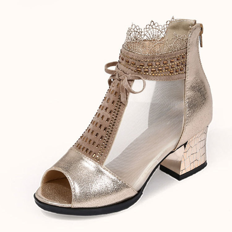 Sandalias de malla casual con un juego de dedo abierto para mujeres